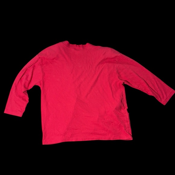 Red Ribbed Open Cardigan - Picture 10 of 10